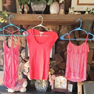BUNDLE OF BCBGeneration Coral Tank,Old NAVY Strapless TankBCBG short Sleeved top